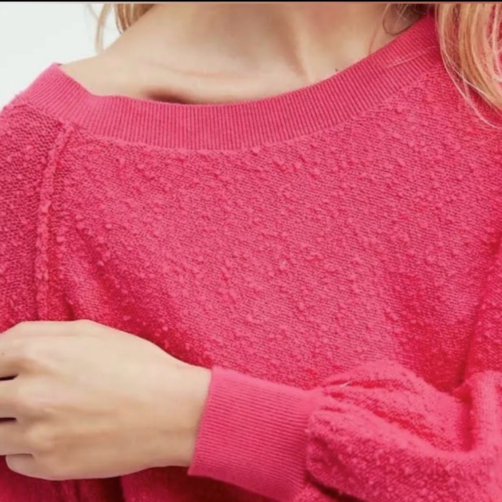 Free People Hot Pink Sweater Size Medium - Picture 3 of 10